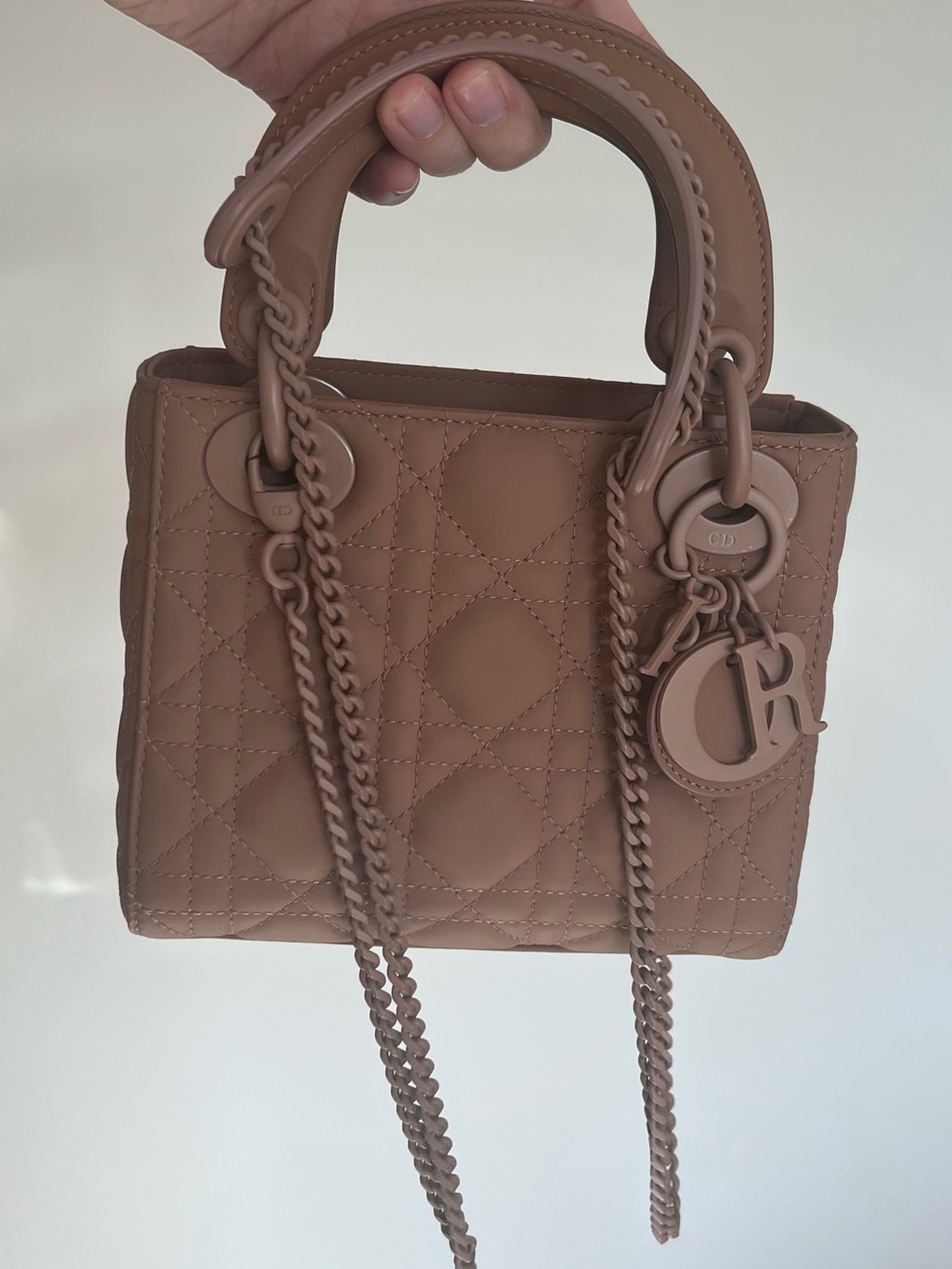 Ultra Matte Beige Mini Lady Dior Bag